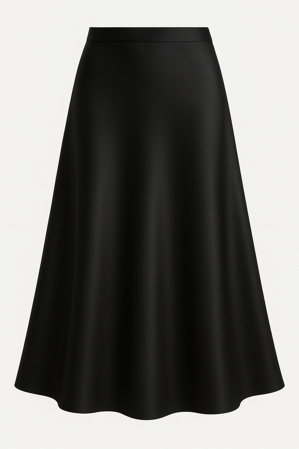 Flared satin skirt